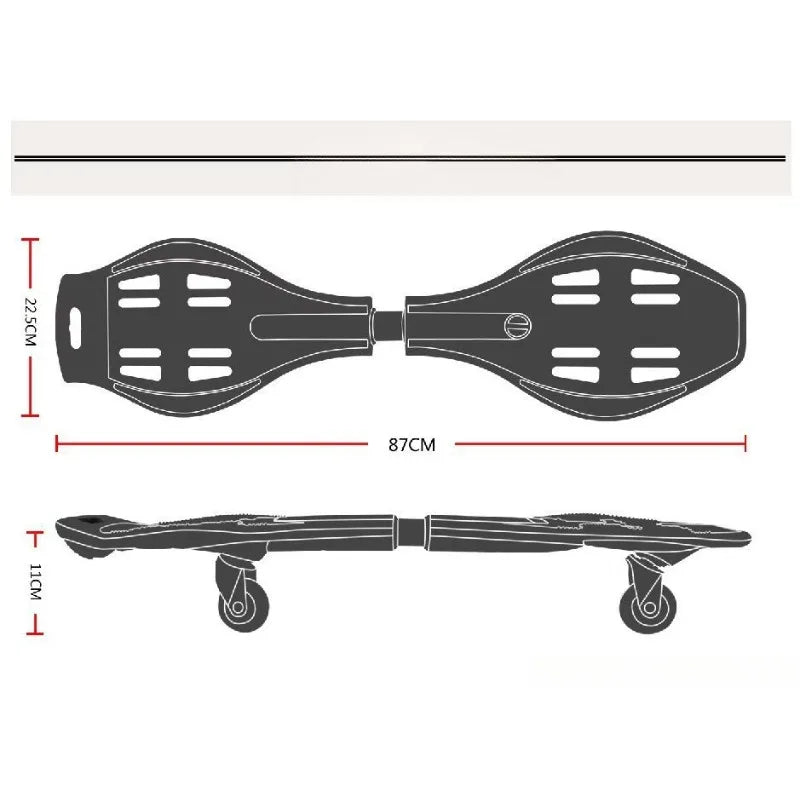 Skateboarding Beginner You Longban 2 Two Wheels 10 Adult Swinging 15 Vibrant Snake Scooter Wave Board Skateboard