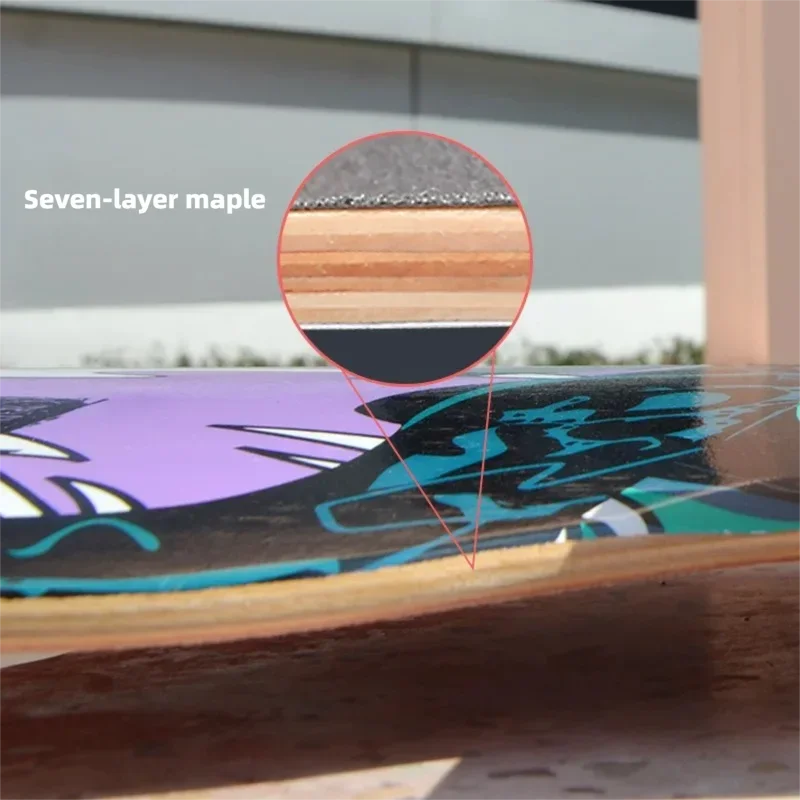 Women's Dance Longboard 110/120cm Complete Skateboard 7-Layer Maple Deck PU Wheels for Beginners Freestyle Street Dancing