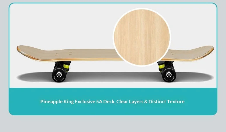 Double Kick Skateboard 5 Inch Aluminum Magnesium Alloy Bracket Maple Skateboard For Beginner Adult Street Cruising Skateboard