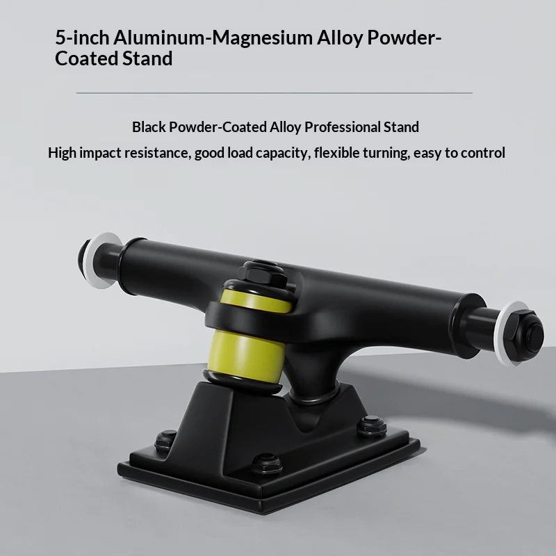 Double Kick Skateboard 5 Inch Aluminum Magnesium Alloy Bracket Maple Skateboard For Beginner Adult Street Cruising Skateboard