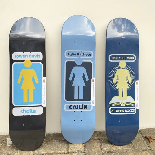 100% Canadian maple skateboard, 100% double rocker, available sizes (7.75, 8.0, 8.25, 8.375, 8.5 inches), 7-ply deck
