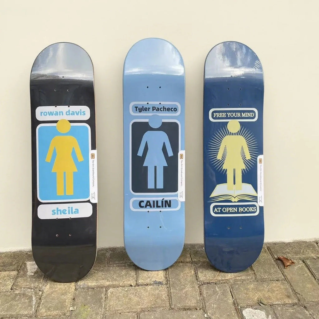 100% Canadian maple skateboard, 100% double rocker, available sizes (7.75, 8.0, 8.25, 8.375, 8.5 inches), 7-ply deck