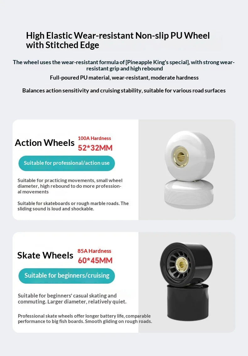 Double Kick Skateboard 5 Inch Aluminum Magnesium Alloy Bracket Maple Skateboard For Beginner Adult Street Cruising Skateboard