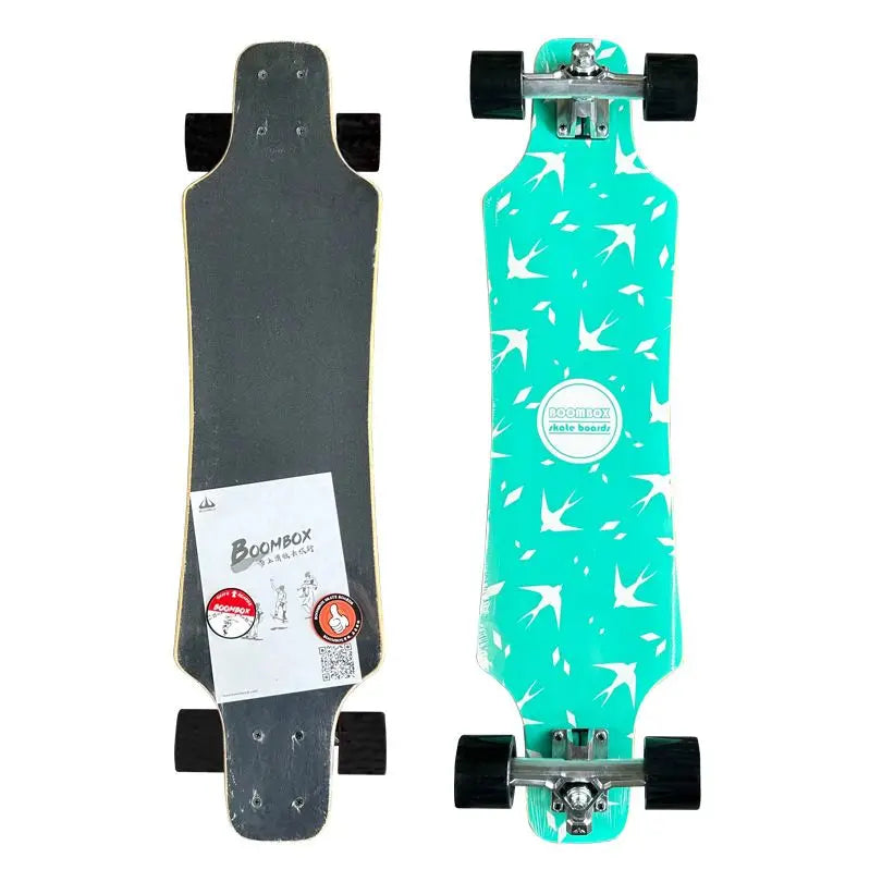 Professional Maple Double Kick Skateboard for Adults, Smooth Street Cruiser Longboard Dance Board for Commuting & Freeride